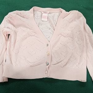 Light pink cardigan with hearts